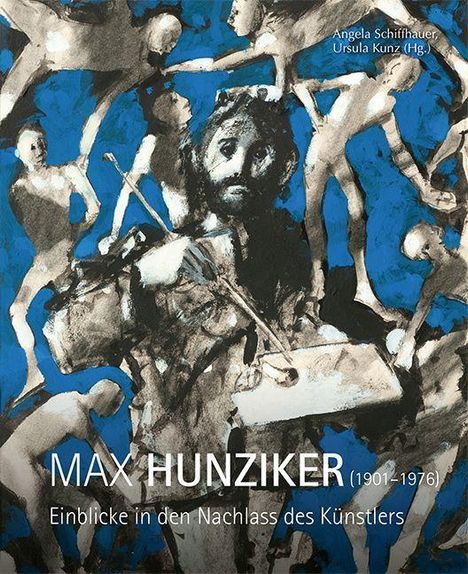 Text: "Max Hunziker (1901-1976). Einblicke in den Nachlass des Künstlers." Eine Illustration mit abstrakten Figuren.