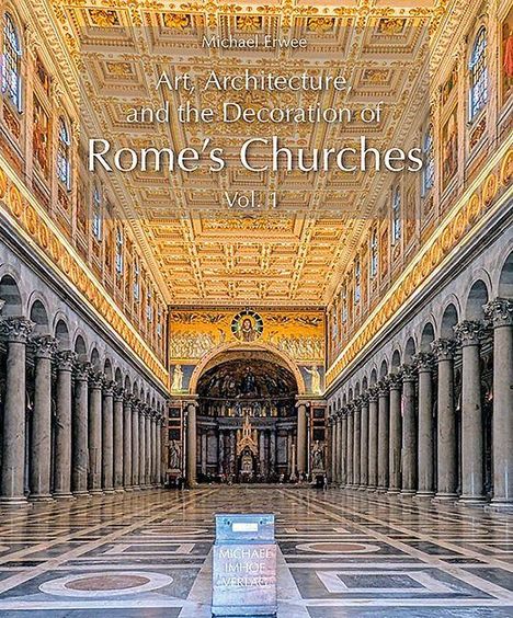 Ein Buchcover zeigt eine reich verzierte Innenansicht einer Kirche mit mächtigen Säulenreihen und einem kunstvollen Deckengewölbe.