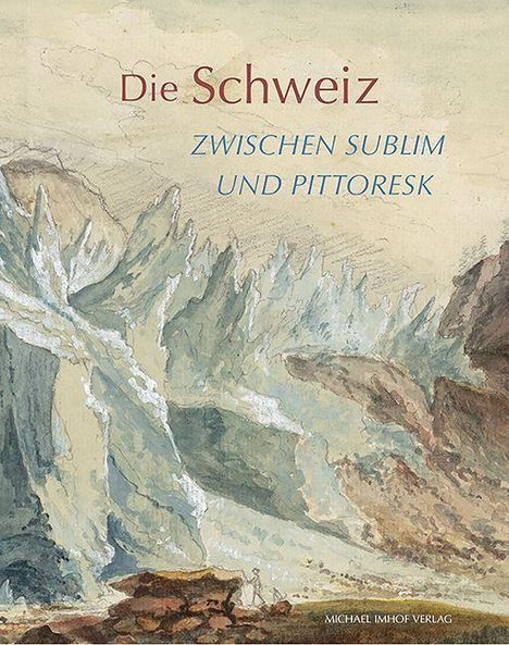 Die Schweiz: Zwischen sublim und pittoresk. Illustration von einer bergigen Landschaft mit Gletschern und Felsen.