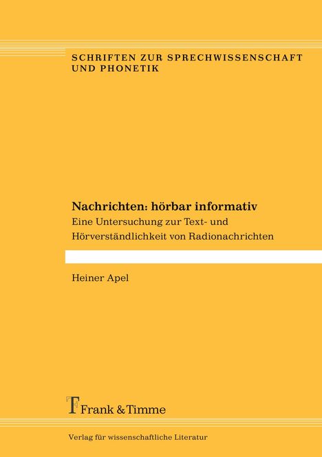 Heiner Apel: Nachrichten: hörbar informativ, Buch