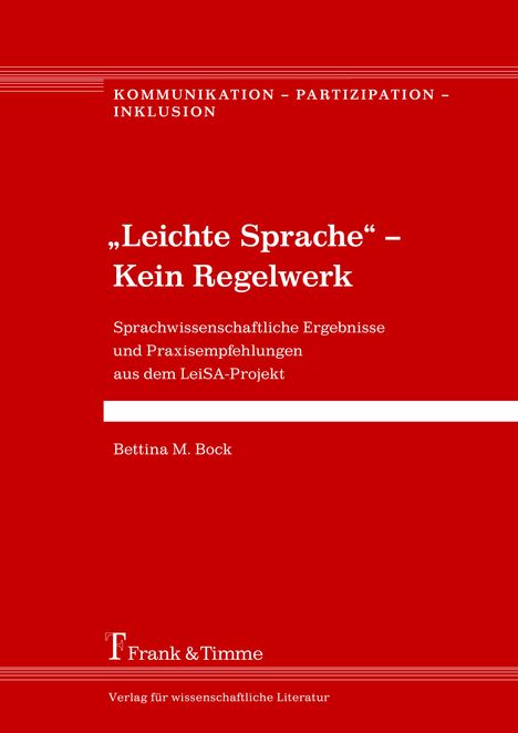 Bettina M. Bock: "Leichte Sprache" - Kein Regelwerk, Buch