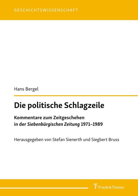 Hans Bergel: Die politische Schlagzeile, Buch
