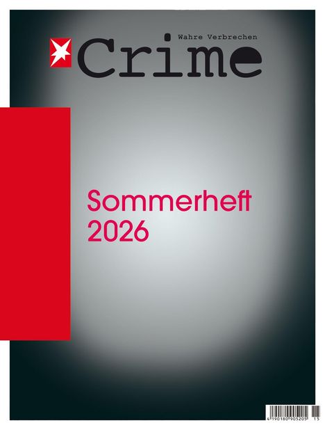 „Crime Sommerheft 2026“. Oben ist das Wort „Wahre Verbrechen“ zu sehen, links ein rotes Rechteck.