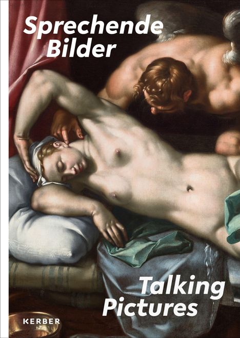 "Sprechende Bilder", "Talking Pictures". Gemälde: Zwei Personen, eine schläft, die andere beugt sich darüber.