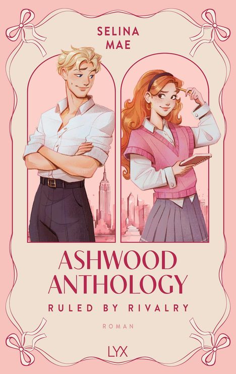 **SELINA MAE**  
Ein Mann und eine Frau stehen nebeneinander in stilisierter Illustration. Darunter steht "ASHWOOD ANTHOLOGY".