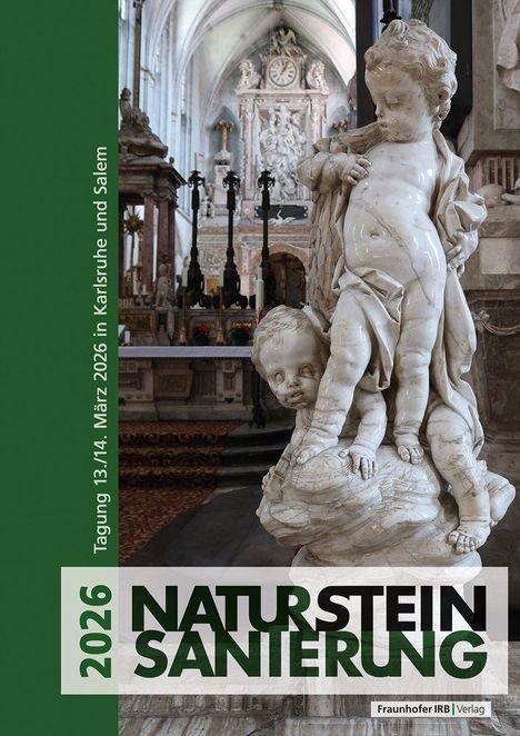 Tagung 13./14. März 2026 in Karlsruhe und Salem. NATURSTEIN SANIERUNG. Marmorskulptur in einem historischen Innenraum.