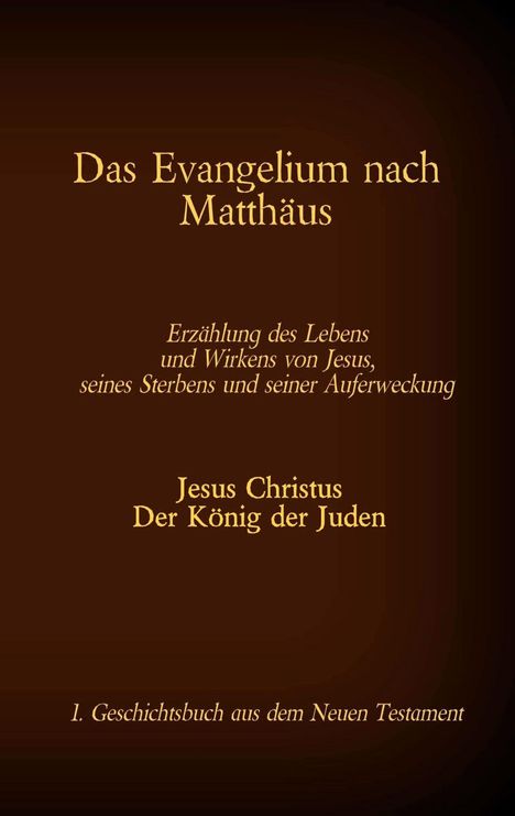 Das Evangelium nach Matthäus, Buch