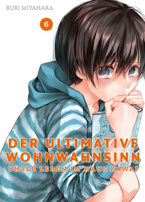 „Der ultimative Wohnwahnsinn: Unser Leben im Haus Kawai“. Illustration eines Jungen mit braunen Haaren und blauem Hoodie.