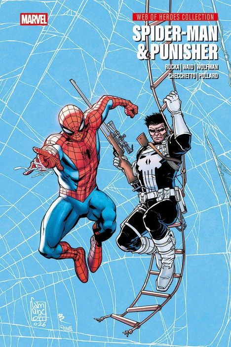 "Web of Heroes Collection: Spider-Man & Punisher" steht auf einem Comic-Cover. Spider-Man und Punisher sind in Action-Pose.