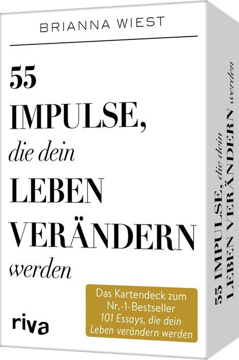 Brianna Wiest: 55 Impulse, die dein Leben verändern werden - Das Kartendeck zum Nr.-1-Bestseller 101 Essays, die dein Leben verändern werden, Diverse