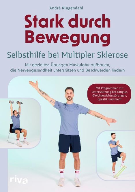 "Stark durch Bewegung: Selbsthilfe bei Multipler Sklerose", Mann zeigt Übungen.