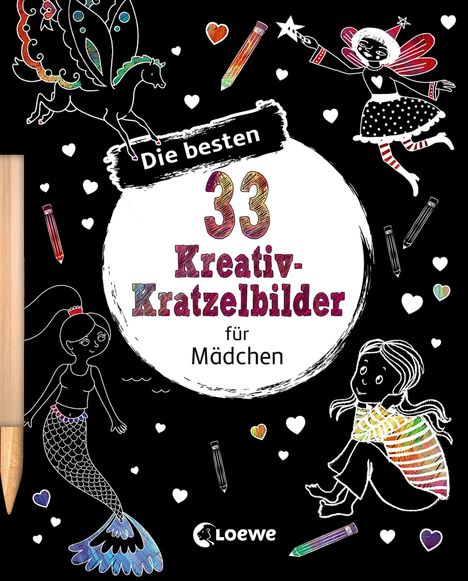 Die besten 33 Kreativ-Kratzelbilder für Mädchen, Buch