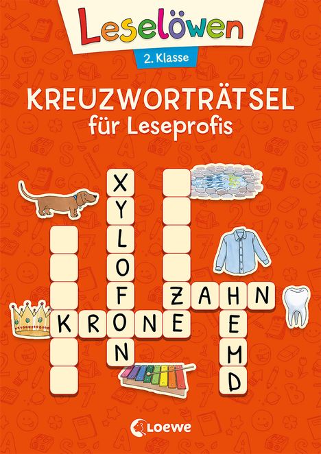 Leselöwen Kreuzworträtsel für Leseprofis - 2. Klasse (Rotorange), Buch