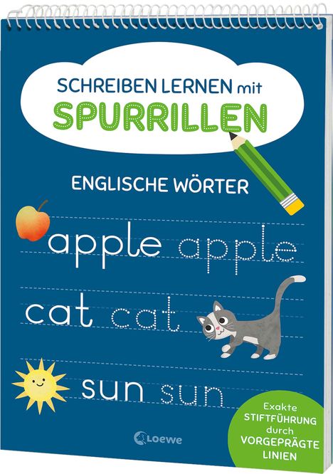 Schreiben lernen mit Spurrillen - Englische Wörter, Buch