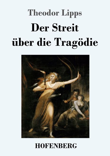 "Theodor Lipps: Der Streit über die Tragödie. Gemälde von drei Personen in dramatischer Szene, Frau mit erhobenem Arm."