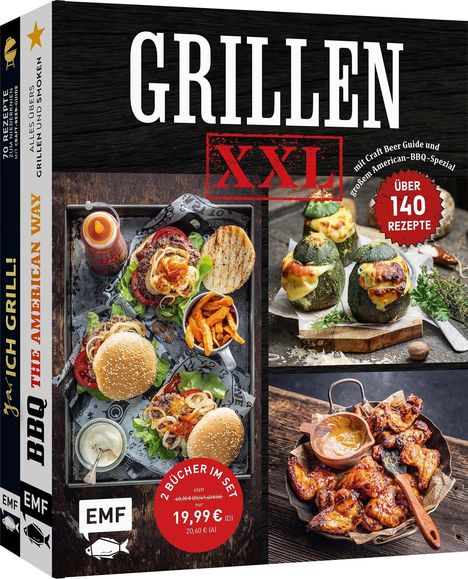 Grillen XXL - Doppelt stark: 2 Grill-Bücher im Set, Buch