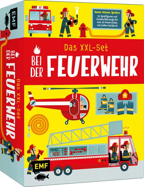 Das XXL-Set - Bauen, Wissen, Spielen: Bei der Feuerwehr, Buch