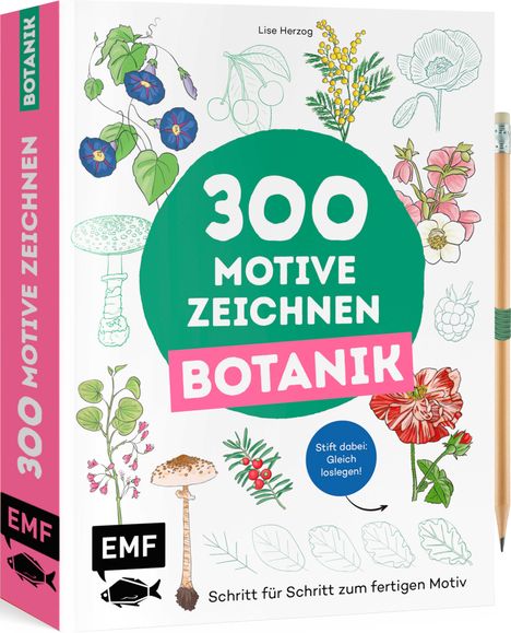 Lise Herzog: 300 Motive zeichnen - Botanik, Buch