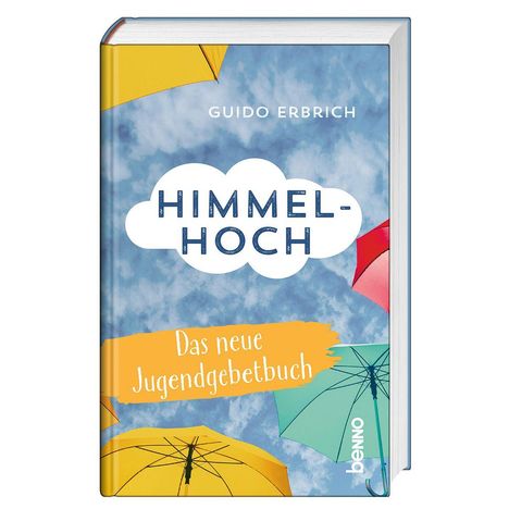 „HIMMEL-HOCH“, „Das neue Jugendgebetbuch“, bunte Regenschirme auf blauem Himmel.
