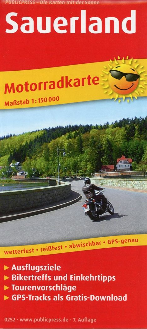 Motorradkarte Sauerland 1:150 000, Karten