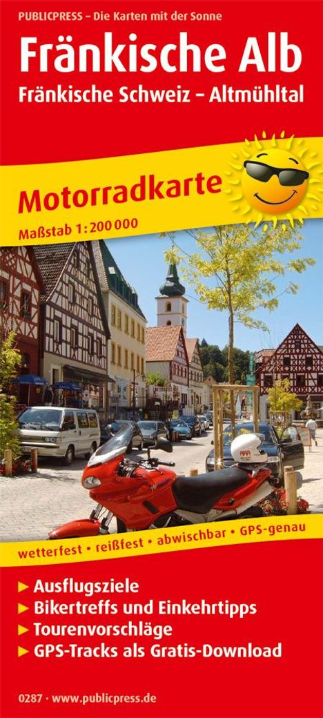 Motorradkarte Fränkische Alb - Fränkische Schweiz - Altmühltal 1:200 000, Karten