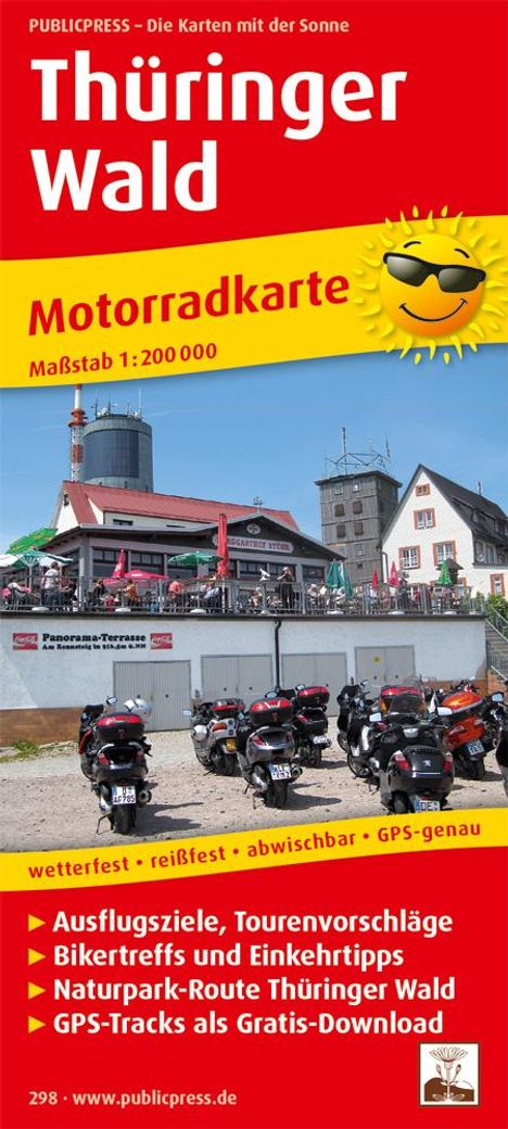 Motorradkarte Thüringer Wald 1:200 000, Karten