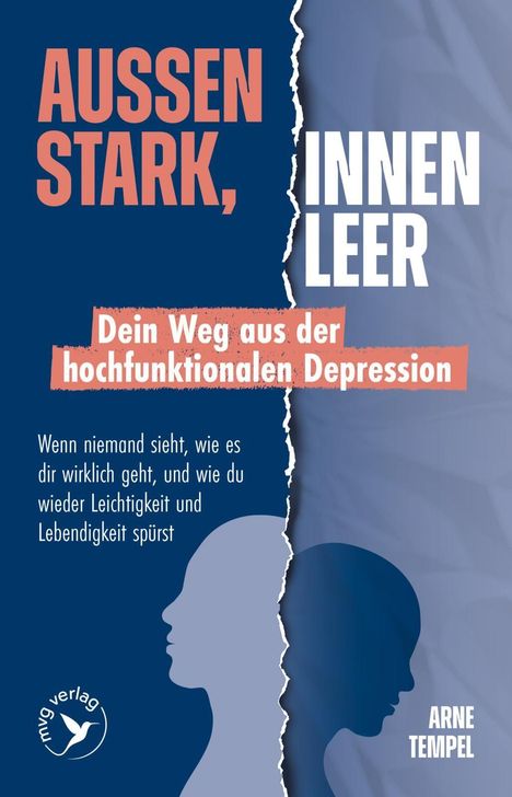 AUSSEN STARK, INNEN LEER. Dein Weg aus der hochfunktionalen Depression. Silhouetten trennen blauen Hintergrund.
