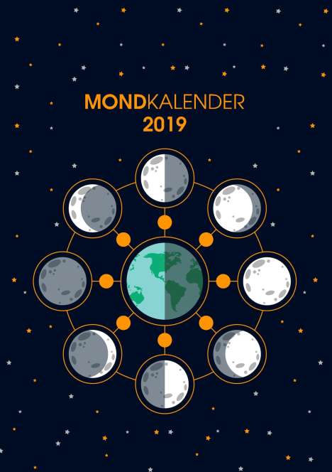 Martin Bock: Der Monkalender 2019 - Terminplaner und Terminkalender mit Mondphasen, Buch