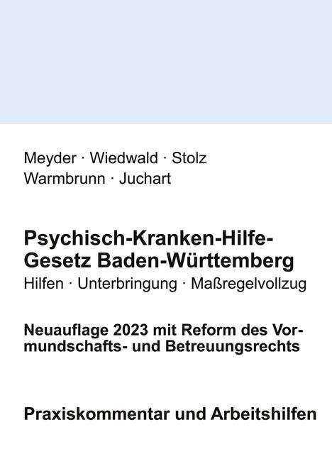 Julia Meyder: Psychisch-Kranken-Hilfe-Gesetz Baden-Württemberg, Buch