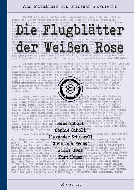 Sophie Scholl et. al.: Die Flugblätter der Weißen Rose, Buch