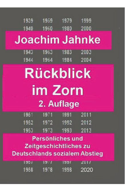 Joachim Jahnke: Rückblick im Zorn - Neuauflage, Buch