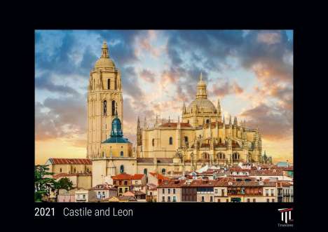 Castile and Leon 2021 - Black Edition - Timocrates wall calendar with UK holidays / picture calendar / photo calendar - DIN A4 (30 x 21 cm), Kalender
