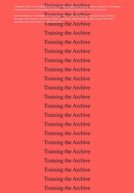 Training the Archive, Buch
