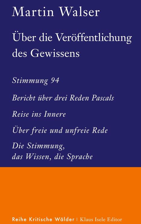 Martin Walser: Walser, M: Über die Veröffentlichung des Gewissens, Buch