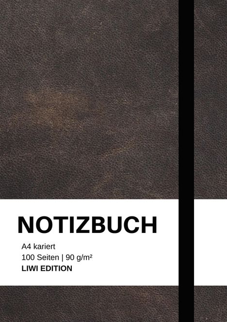 Notizbuch A4: Notizbuch A4 kariert - 100 Seiten Soft Cover schwarz - FSC Papier, Buch