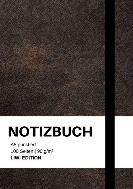 Notizbuch A5: Notizbuch A5 punktiert - 100 Seiten 90g/m² - Soft Cover Schwarz - FSC Papier, Buch