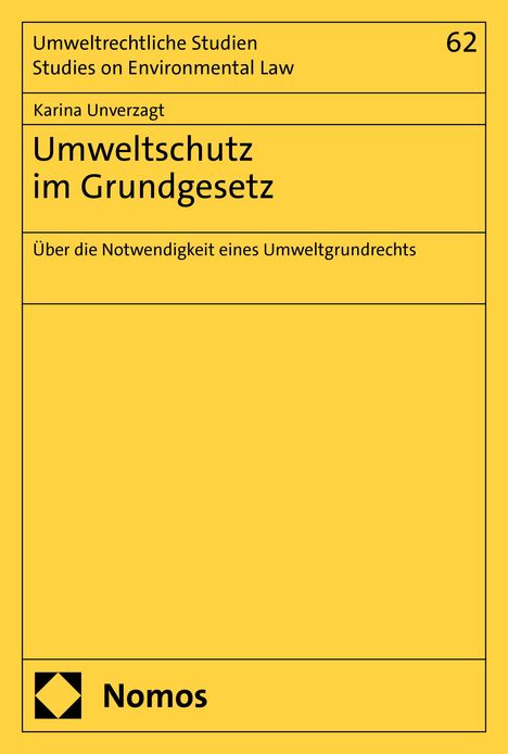 Karina Unverzagt: Umweltschutz im Grundgesetz, Buch