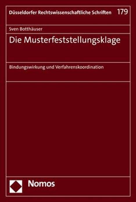 Sven Botthäuser: Die Musterfeststellungsklage, Buch