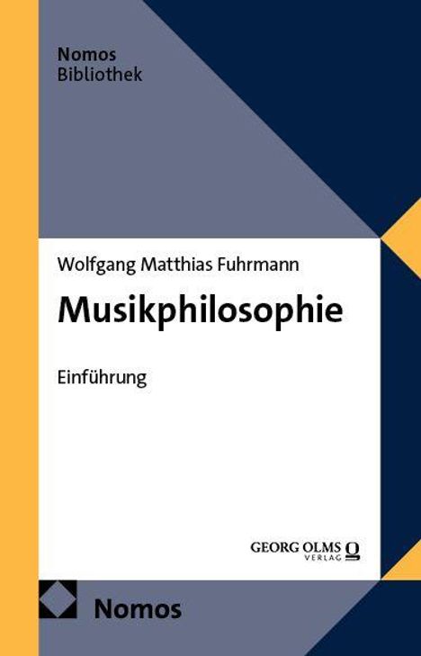Text: "Wolfgang Matthias Fuhrmann, Musikphilosophie, Einführung." Es ist ein Buchcover mit einem schlichten, geometrischen Design.