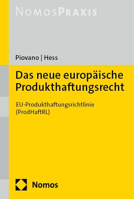 Christian Piovano: Das neue europäische Produkthaftungsrecht, Buch