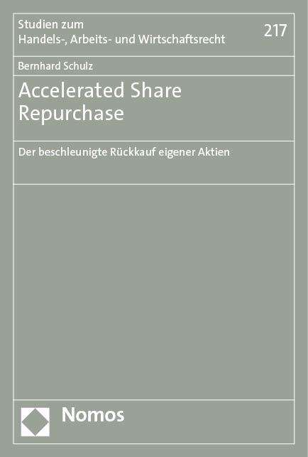 Bernhard Schulz: Accelerated Share Repurchase, Buch
