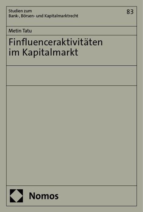Metin Tatu: Finfluenceraktivitäten im Kapitalmarkt, Buch