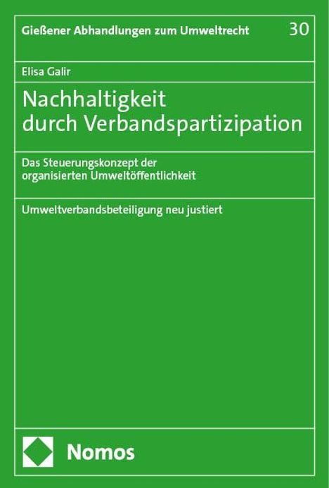 Elisa Galir: Nachhaltigkeit durch Verbandspartizipation, Buch