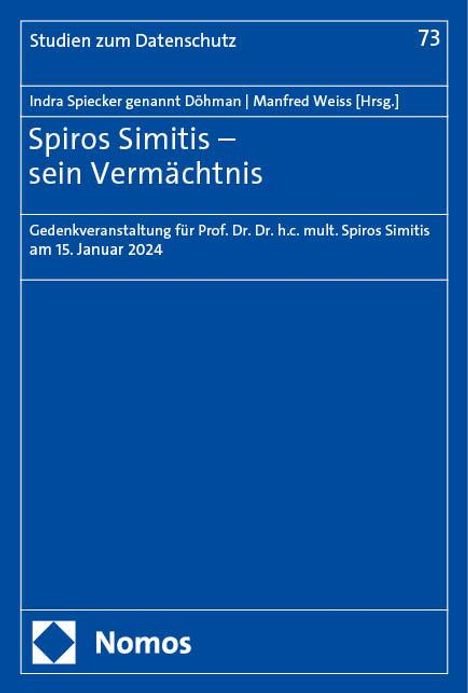 Spiros Simitis - sein Vermächtnis, Buch