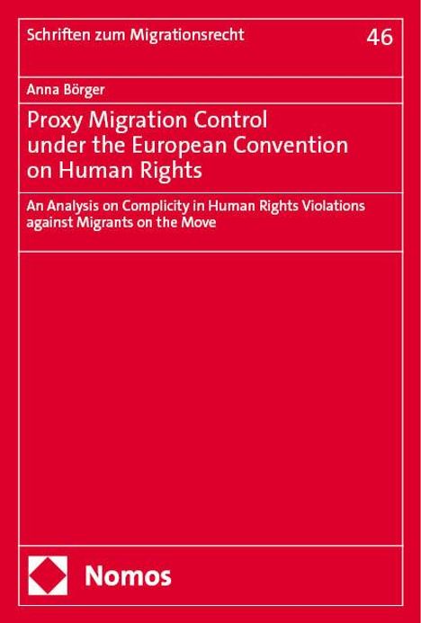 Anna Börger: Proxy Migration Control under the European Convention on Human Rights, Buch