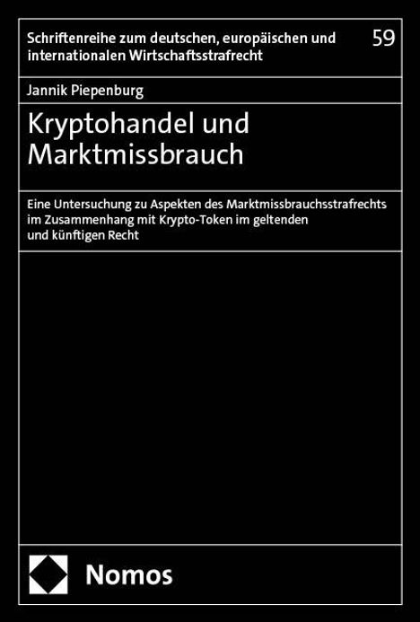 Jannik Piepenburg: Kryptohandel und Marktmissbrauch, Buch