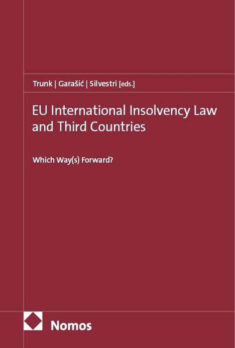 Trunk, Garašić, Silvestri [eds.], EU International Insolvency Law and Third Countries, Which Way(s) Forward? Nomos Logo. Bordeauxrot.