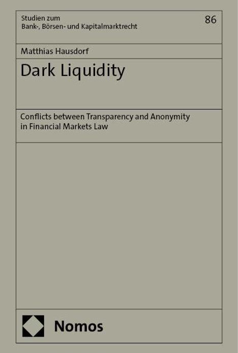 Matthias Hausdorf: Dark Liquidity, Buch