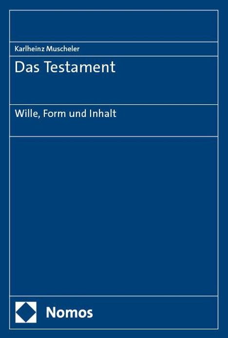 Karlheinz Muscheler: Das Testament, Buch