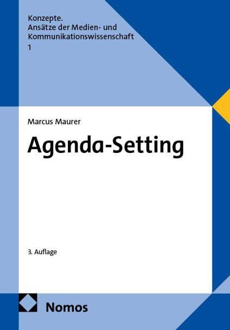 "Agenda-Setting" von Marcus Maurer, 3. Auflage. Konzepte der Medien- und Kommunikationswissenschaft, hellblaues und weißes Design.
